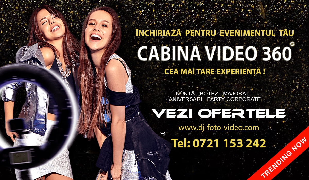Oferta Cabina Video 360 sau Video Booth la Nunta, Botez sau Majorat