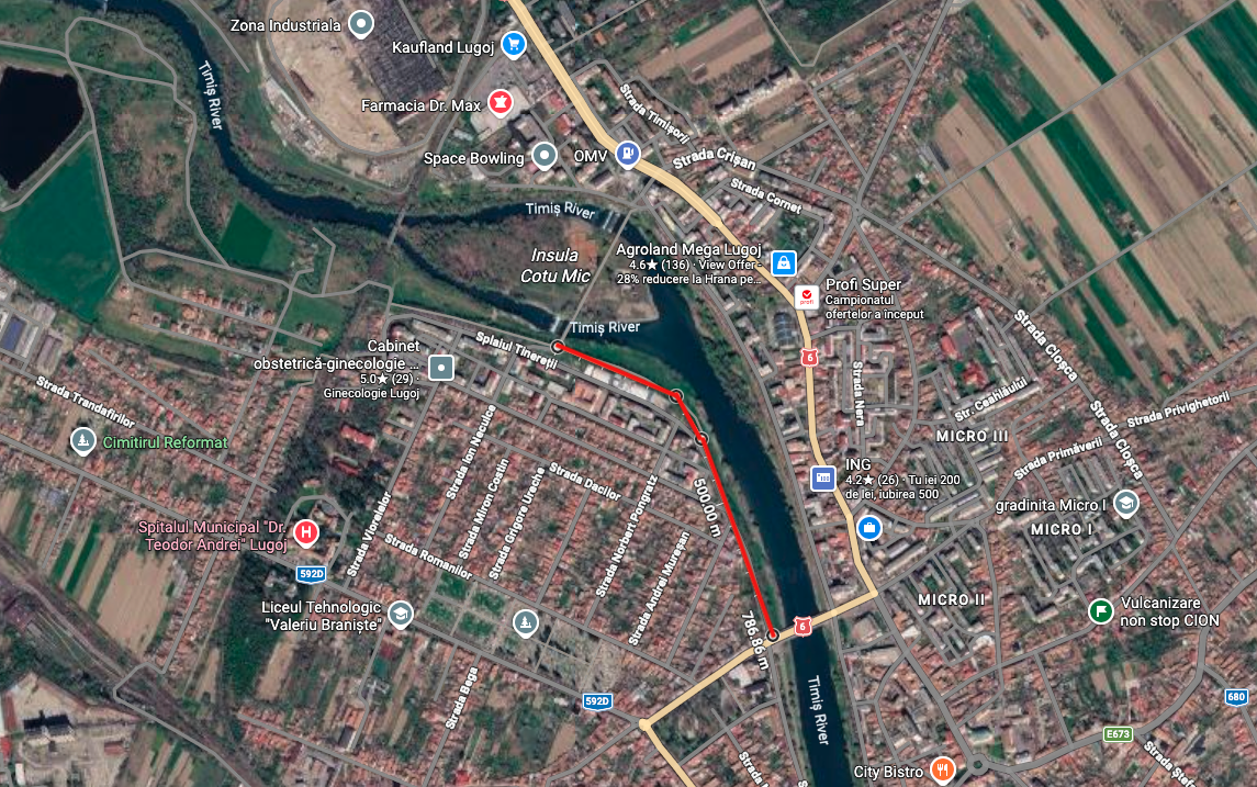 Zona vizată pentru lucrările deja începute